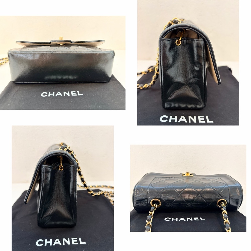❤️SOLD❤️ Auth CHANEL Vintage 24K Diana Classic Black Medium Single Flap Bag - Picture 8 of 17